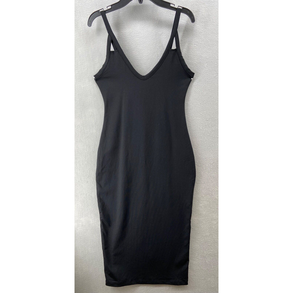 NWT Leith Dress‎ Womens X-Small Black Long Sleeve Bodycon Midi Boat Neck